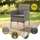 Darrahopens Furniture > Outdoor > Outdoor Sofas & Lounge Sets Gardeon 4-Piece Outdoor Sofa Set with Two Pillows Rattan Furniture Grey In Australia - Darrahopens