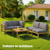 Darrahopens Furniture > Outdoor > Outdoor Sofas & Lounge Sets Gardeon 4-Piece Outdoor Sofa Set Wooden Couch Lounge Setting 5PCS