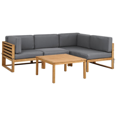 Darrahopens Furniture > Outdoor > Outdoor Sofas & Lounge Sets Gardeon 4-Piece Outdoor Sofa Set Wooden Couch Lounge Setting 5PCS