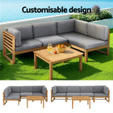 Darrahopens Furniture > Outdoor > Outdoor Sofas & Lounge Sets Gardeon 4-Piece Outdoor Sofa Set Wooden Couch Lounge Setting 5PCS