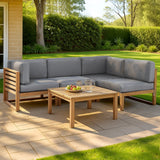 Darrahopens Furniture > Outdoor > Outdoor Sofas & Lounge Sets Gardeon 4-Piece Outdoor Sofa Set Wooden Couch Lounge Setting 5PCS
