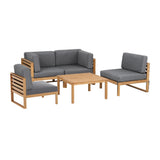 Darrahopens Furniture > Outdoor > Outdoor Sofas & Lounge Sets Gardeon 4-Piece Outdoor Sofa Set Wooden Couch Lounge Setting 5PCS