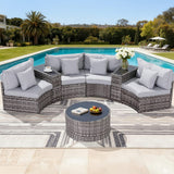 Darrahopens Furniture > Outdoor > Outdoor Sofas & Lounge Sets Gardeon 4 Seater Outdoor Sofa Set 7PCS Table Chair Set Garden Rattan Patio Furniture