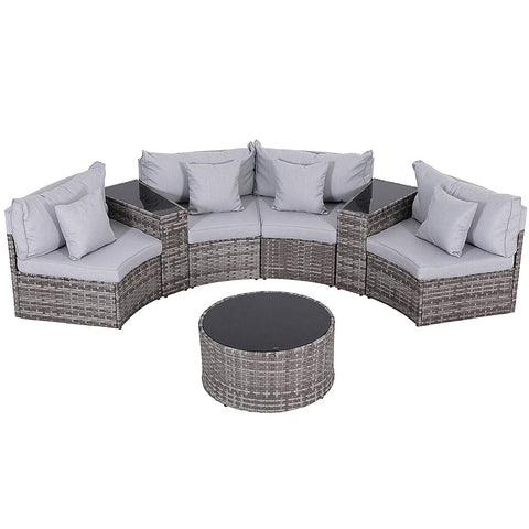 Darrahopens Furniture > Outdoor > Outdoor Sofas & Lounge Sets Gardeon 4 Seater Outdoor Sofa Set 7PCS Table Chair Set Garden Rattan Patio Furniture