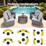 Darrahopens Furniture > Outdoor > Outdoor Sofas & Lounge Sets Gardeon 4 Seater Outdoor Sofa Set 7PCS Table Chair Set Garden Rattan Patio Furniture