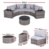 Darrahopens Furniture > Outdoor > Outdoor Sofas & Lounge Sets Gardeon 4 Seater Outdoor Sofa Set 7PCS Table Chair Set Garden Rattan Patio Furniture