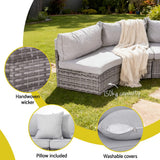Darrahopens Furniture > Outdoor > Outdoor Sofas & Lounge Sets Gardeon 4 Seater Outdoor Sofa Set 7PCS Table Chair Set Garden Rattan Patio Furniture