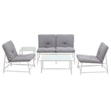 Darrahopens Furniture > Outdoor > Outdoor Sofas & Lounge Sets Gardeon 5-Piece Outdoor Sofa Set with Cushions table and Chairs White In Australia - Darrahopens