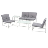Darrahopens Furniture > Outdoor > Outdoor Sofas & Lounge Sets Gardeon 5-Piece Outdoor Sofa Set with Cushions table and Chairs White In Australia - Darrahopens