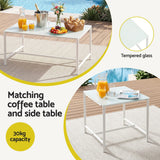 Darrahopens Furniture > Outdoor > Outdoor Sofas & Lounge Sets Gardeon 5-Piece Outdoor Sofa Set with Cushions table and Chairs White In Australia - Darrahopens