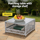 Darrahopens Furniture > Outdoor > Outdoor Sofas & Lounge Sets Gardeon 6 Seater Outdoor Sofa Set 7PCS Table Chair Set Garden Rattan Patio Furniture