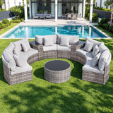 Darrahopens Furniture > Outdoor > Outdoor Sofas & Lounge Sets Gardeon 8 Seater Outdoor Sofa Set 11PCS Table Chair Set Garden Rattan Furniture In Australia - Darrahopens