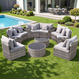 Darrahopens Furniture > Outdoor > Outdoor Sofas & Lounge Sets Gardeon 8 Seater Outdoor Sofa Set 14PCS Table Chair Set Rattan Patio Furniture In Australia - Darrahopens