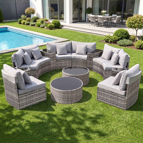 Darrahopens Furniture > Outdoor > Outdoor Sofas & Lounge Sets Gardeon 8 Seater Outdoor Sofa Set 14PCS Table Chair Set Rattan Patio Furniture In Australia - Darrahopens