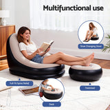 Darrahopens Furniture > Outdoor > Outdoor Sofas & Lounge Sets Gardeon Inflatable Chair with Ottoman Air Sofa Blow Up Air Chair for Camping with Pump