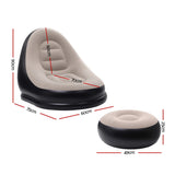 Darrahopens Furniture > Outdoor > Outdoor Sofas & Lounge Sets Gardeon Inflatable Chair with Ottoman Air Sofa Blow Up Air Chair for Camping with Pump