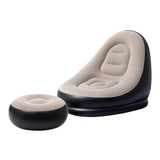 Darrahopens Furniture > Outdoor > Outdoor Sofas & Lounge Sets Gardeon Inflatable Chair with Ottoman Air Sofa Blow Up Air Chair for Camping with Pump