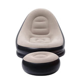 Darrahopens Furniture > Outdoor > Outdoor Sofas & Lounge Sets Gardeon Inflatable Chair with Ottoman Air Sofa Blow Up Air Chair for Camping with Pump