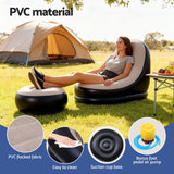 Darrahopens Furniture > Outdoor > Outdoor Sofas & Lounge Sets Gardeon Inflatable Chair with Ottoman Air Sofa Blow Up Air Chair for Camping with Pump