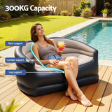 Darrahopens Furniture > Outdoor > Outdoor Sofas & Lounge Sets Gardeon Outdoor Air Sofa Inflatable Couch Two-Seater Lounge Chair with Pump Blow Up Couches for Camping