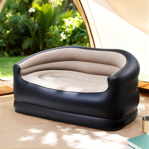 Darrahopens Furniture > Outdoor > Outdoor Sofas & Lounge Sets Gardeon Outdoor Air Sofa Inflatable Couch Two-Seater Lounge Chair with Pump Blow Up Couches for Camping