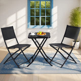 Darrahopens Furniture > Outdoor > Outdoor Sofas & Lounge Sets Gardeon Outdoor Bistro Set Folding Table and Chairs Patio Furniture Garden Steel Black
