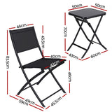 Darrahopens Furniture > Outdoor > Outdoor Sofas & Lounge Sets Gardeon Outdoor Bistro Set Folding Table and Chairs Patio Furniture Garden Steel Black