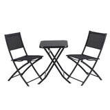 Darrahopens Furniture > Outdoor > Outdoor Sofas & Lounge Sets Gardeon Outdoor Bistro Set Folding Table and Chairs Patio Furniture Garden Steel Black