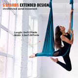 Darrahopens Furniture > Outdoor > Outdoor Sofas & Lounge Sets VEVOR Aerial Yoga Hammock & Swing, 5 m Length Aerial Yoga Starter Kit with 100gsm Nylon Fabric, Full Rigging Hardware & Easy Set-up Guide, Antigravity Flying for All Levels Fitness Bodybuilding, Green
