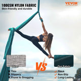 Darrahopens Furniture > Outdoor > Outdoor Sofas & Lounge Sets VEVOR Aerial Yoga Hammock & Swing, 5 m Length Aerial Yoga Starter Kit with 100gsm Nylon Fabric, Full Rigging Hardware & Easy Set-up Guide, Antigravity Flying for All Levels Fitness Bodybuilding, Green