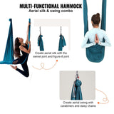 Darrahopens Furniture > Outdoor > Outdoor Sofas & Lounge Sets VEVOR Aerial Yoga Hammock & Swing, 5 m Length Aerial Yoga Starter Kit with 100gsm Nylon Fabric, Full Rigging Hardware & Easy Set-up Guide, Antigravity Flying for All Levels Fitness Bodybuilding, Green