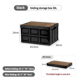 Darrahopens Furniture > Outdoor > Outdoor Storage Boxes 43.5*30*24 cm Collapsible Black Outdoor Storage Box | Large Capacity, Foldable to 6cm, Durable Design
