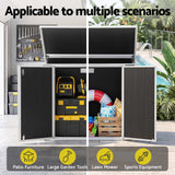 Darrahopens Furniture > Outdoor > Outdoor Storage Boxes Gardeon 1070L Outdoor Storage Box Garden Shed Lockable Cabinet Tool Organizer Dark Grey In Australia - Darrahopens