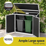 Darrahopens Furniture > Outdoor > Outdoor Storage Boxes Gardeon 1070L Outdoor Storage Box Garden Shed Lockable Cabinet Tool Organizer Dark Grey In Australia - Darrahopens