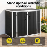 Darrahopens Furniture > Outdoor > Outdoor Storage Boxes Gardeon 1070L Outdoor Storage Box Garden Shed Lockable Cabinet Tool Organizer Dark Grey In Australia - Darrahopens