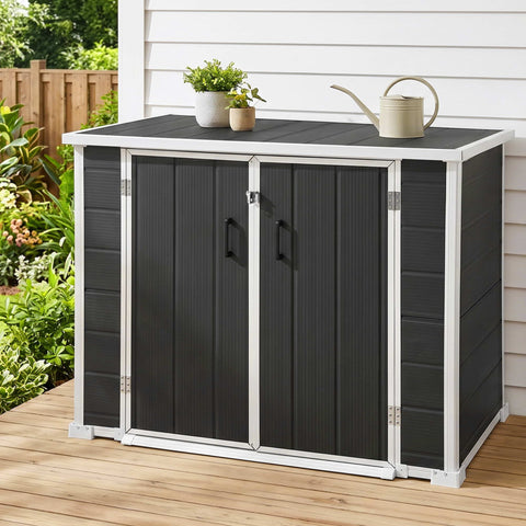 Darrahopens Furniture > Outdoor > Outdoor Storage Boxes Gardeon 1070L Outdoor Storage Box Garden Shed Lockable Cabinet Tool Organizer Dark Grey In Australia - Darrahopens