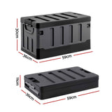 Darrahopens Furniture > Outdoor > Outdoor Storage Boxes Gardeon Collapsible Outdoor Storage Box 60L Stackable Folding Camping Organizer Black