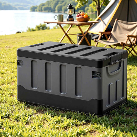 Darrahopens Furniture > Outdoor > Outdoor Storage Boxes Gardeon Collapsible Outdoor Storage Box 60L Stackable Folding Camping Organizer Black