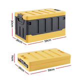 Darrahopens Furniture > Outdoor > Outdoor Storage Boxes Gardeon Collapsible Outdoor Storage Box 60L Stackable Folding Camping Organizer Yellow
