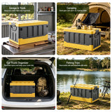 Darrahopens Furniture > Outdoor > Outdoor Storage Boxes Gardeon Collapsible Outdoor Storage Box 60L Stackable Folding Camping Organizer Yellow