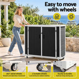 Darrahopens Furniture > Outdoor > Outdoor Storage Boxes Gardeon Outdoor Storage Box 1164L Garden Shed 5 Wheels Lockable Cabinet Tool Organizer Dark Grey In Australia - Darrahopens