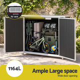 Darrahopens Furniture > Outdoor > Outdoor Storage Boxes Gardeon Outdoor Storage Box 1164L Garden Shed 5 Wheels Lockable Cabinet Tool Organizer Dark Grey In Australia - Darrahopens