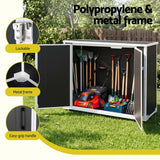 Darrahopens Furniture > Outdoor > Outdoor Storage Boxes Gardeon Outdoor Storage Box 1164L Garden Shed 5 Wheels Lockable Cabinet Tool Organizer Dark Grey In Australia - Darrahopens