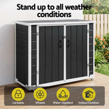 Darrahopens Furniture > Outdoor > Outdoor Storage Boxes Gardeon Outdoor Storage Box 1164L Garden Shed 5 Wheels Lockable Cabinet Tool Organizer Dark Grey In Australia - Darrahopens