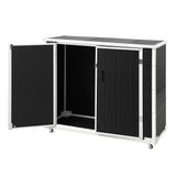 Darrahopens Furniture > Outdoor > Outdoor Storage Boxes Gardeon Outdoor Storage Box 1164L Garden Shed 5 Wheels Lockable Cabinet Tool Organizer Dark Grey In Australia - Darrahopens
