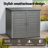 Darrahopens Furniture > Outdoor > Outdoor Storage Boxes Gardeon Outdoor Storage Box 1170L Container Lockable Cabinet Tool Organizer Shed Grey