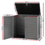 Darrahopens Furniture > Outdoor > Outdoor Storage Boxes Gardeon Outdoor Storage Box 1170L Container Lockable Cabinet Tool Organizer Shed Grey
