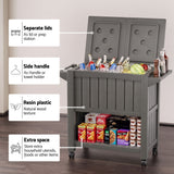 Darrahopens Furniture > Outdoor > Outdoor Storage Boxes Gardeon Outdoor Storage Cabinet Box 80L Ice Bucket Cooler Rolling Serving Cart Kitchen Trolley Brown In Australia - Darrahopens