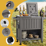 Darrahopens Furniture > Outdoor > Outdoor Storage Boxes Gardeon Outdoor Storage Cabinet Box 80L Ice Bucket Cooler Rolling Serving Cart Kitchen Trolley Brown In Australia - Darrahopens