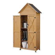 Darrahopens Furniture > Outdoor > Outdoor Storage Boxes Gardeon Outdoor Storage Cabinet Cupboard Tool Organizer Shed Adjustable Natural In Australia - Darrahopens
